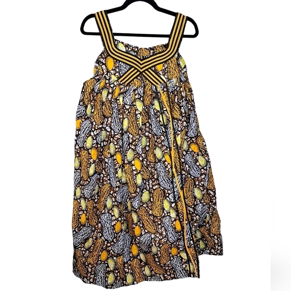 ✨️HP✨️Beautiful Authentic African Ankara Midi Dress •Handmade• Kente • EUC • Lg